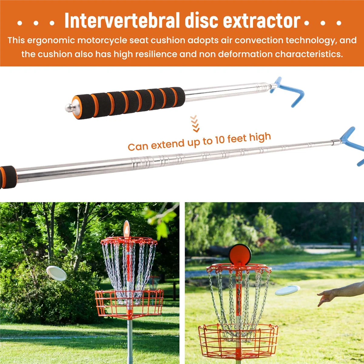 Disc Golf Retriever — 10 ft Telescopic Pole — view 6